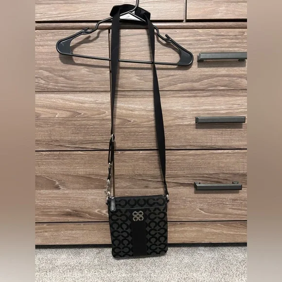 COACH - coach monogram canvas and leather crossbody strap - Picture 5 of 8